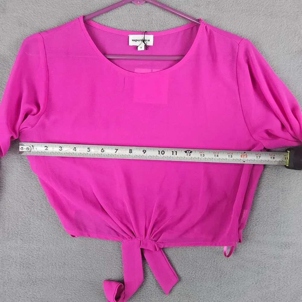 Jemma Tie Front Shirt in Fuchsia
superdown Fushsia - Picture 6 of 8